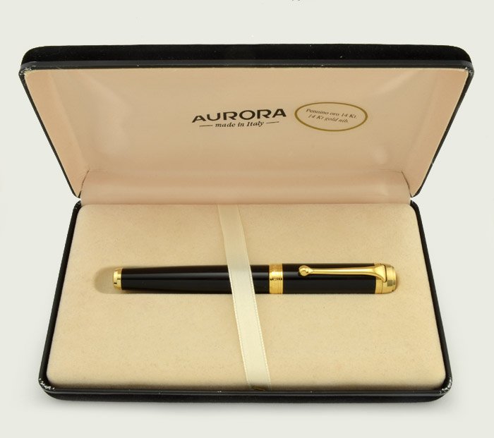 AURORA Fountain Pen TALENTUM Black BT 14K Fine Point F AR